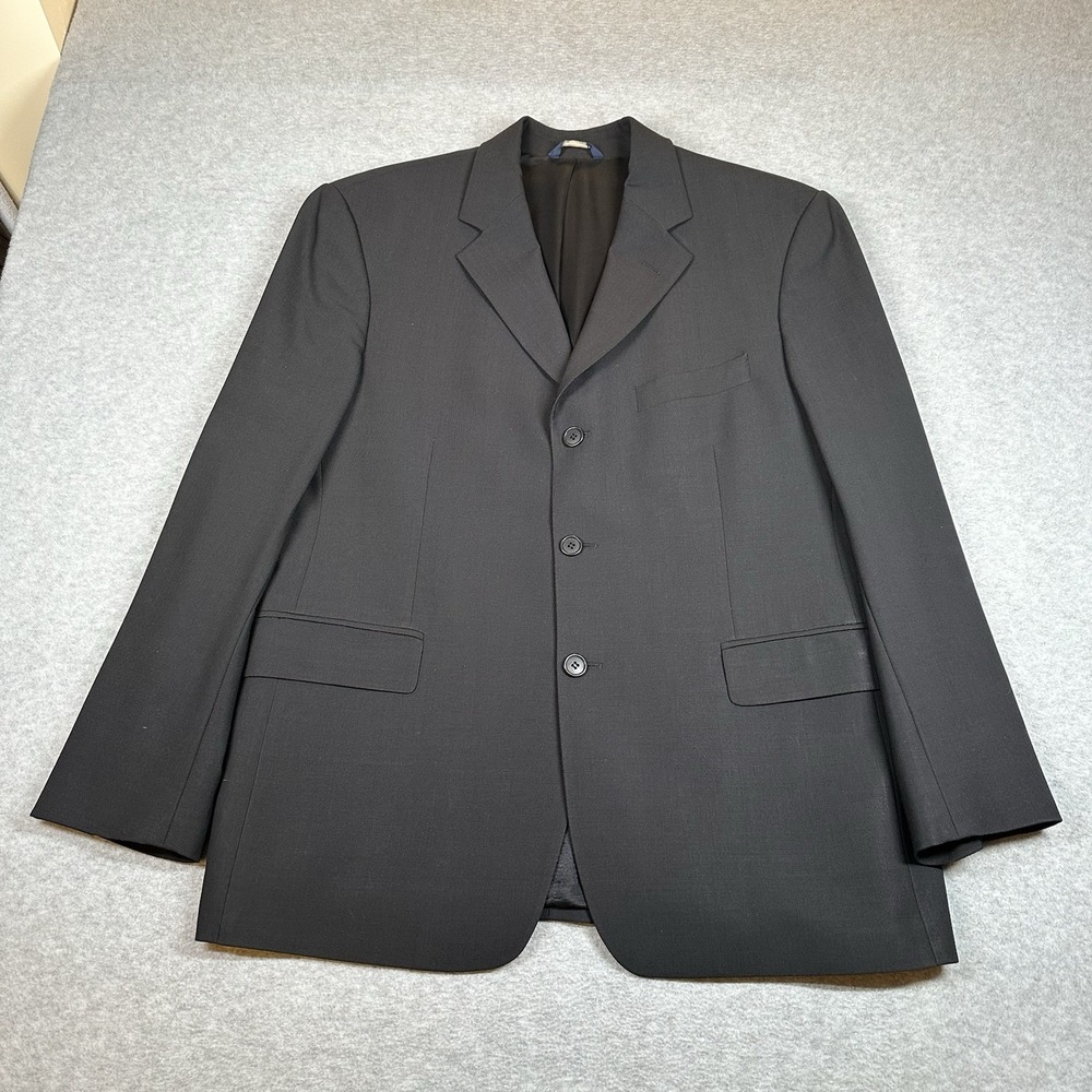 Vintage Brooks Brothers 346 Suit Blazer 41S Black Wool Blend 3 Button Stretch